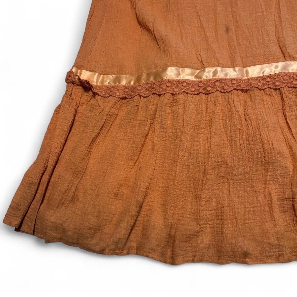 VTG 70s Young Edwardian Arpeja Prairie Dress Sz 5 Lace Ruffle Cottagecore Boho - Picture 6 of 6